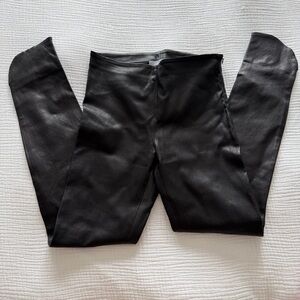 Black Leather Leggings with side zip size 2